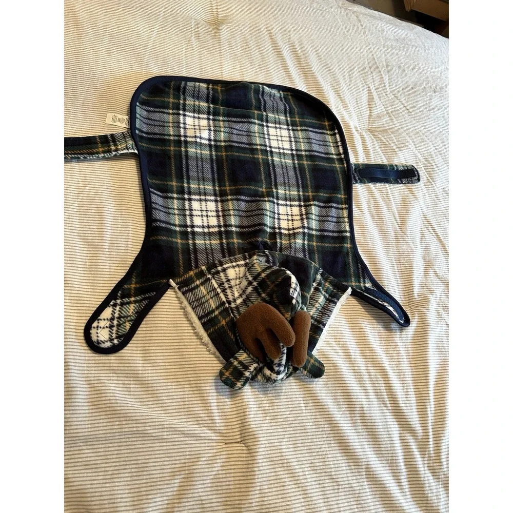 The Children's Place‎ Dog Plaid Moose Pajamas Size Medium Micro Fleece Green